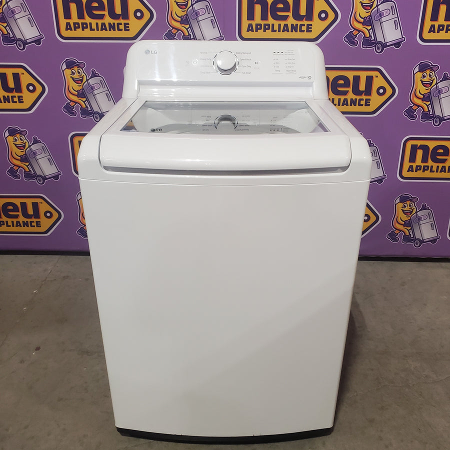 LG Top Load 4.1 Cu. Ft. Washer with TurboDrum Technology in White WT6105CW - Certified Refurbished and LG 7.3 Cu. Ft.  Electric Rear Control Ultra Large Capacity Dryer in White with Sensor Dry DLE6100W - Scratch & Dent (Minor)