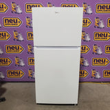 Midea Garage Ready Top Freezer 18.1 Cu. Ft. Refrigerator with Gallon sized Door Bins and Ice Maker Ready MRT18D3BWW - Scratch and Dent (Minor)
