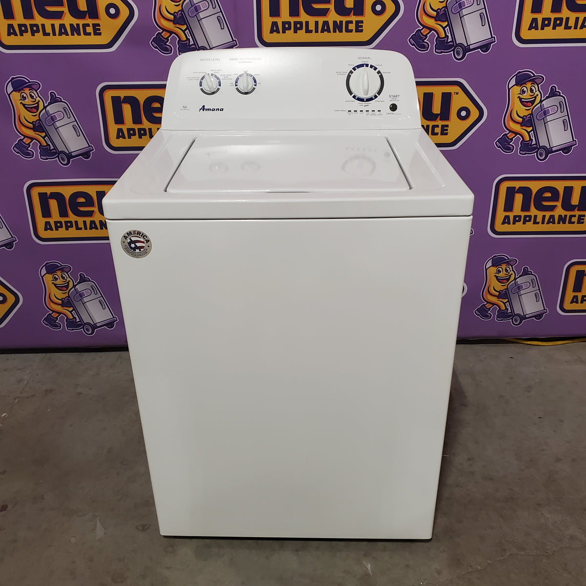 Amana Top Load 3.5 Cu. Ft. Washer with Dual Action Agitator, Porcelain Tub, and Late Lid Lock NTW4516FW - Scratch & Dent (Minor)