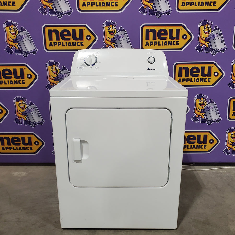 Amana Top Load 3.5 Cu. Ft. Washer with Dual Action Agitator, and Porcelain Tub NTW4516FW - Certified Refurbished and Amana 6.5 Cu. Ft. Electric Dryer with Wrinkle Shield Option and Automatic Dryness Control 16282 - NED4655EW - Scratch & Dent (Minor)