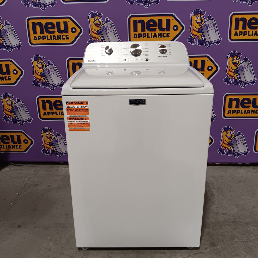 Maytag 4.5 cu. ft. Capacity Top Load Washer with Power™ Agitator and Deep Fill MVW4505MW - Scratch & Dent (Minor) and Maytag 7.0 cu. ft. Capacity Top Load Electric Wrinkle Prevent Dryer 16284 - MED4500MW - Open Box