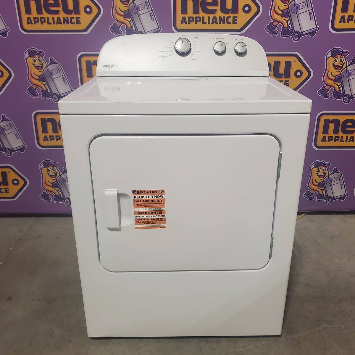 Whirlpool White Electric Extra Large 7.0 Cu. Ft. Dryer with Wrinkle Shield 22442607 - WED4815EW - Scratch & Dent (Minor)