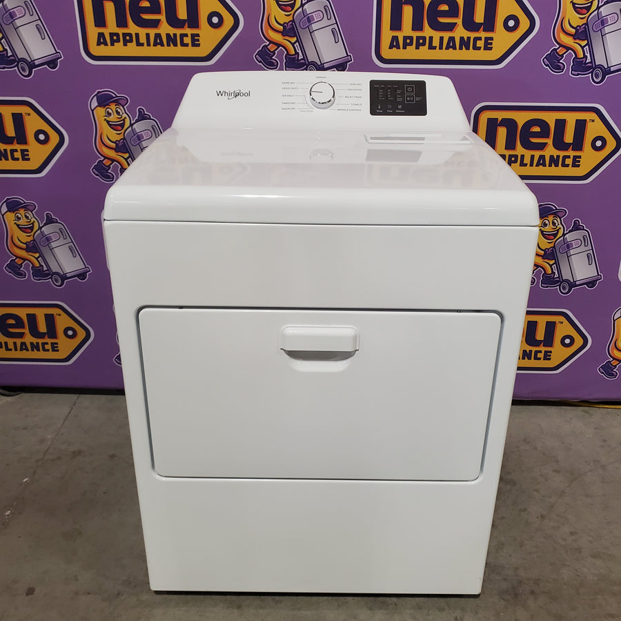 Whirlpool 4.2-4.3 Cu. Ft. Top Load Washer with 2-in-1 Removable Agitator and Soft Close Glass Lid WTW4307SW - Scratch & Dent (Minor) and Whirlpool 7.0 cu. ft. Electric Dryer with Adaptive Dry and Wrinkle Shield™ Option WED4307SW - Scratch & Dent (Minor)