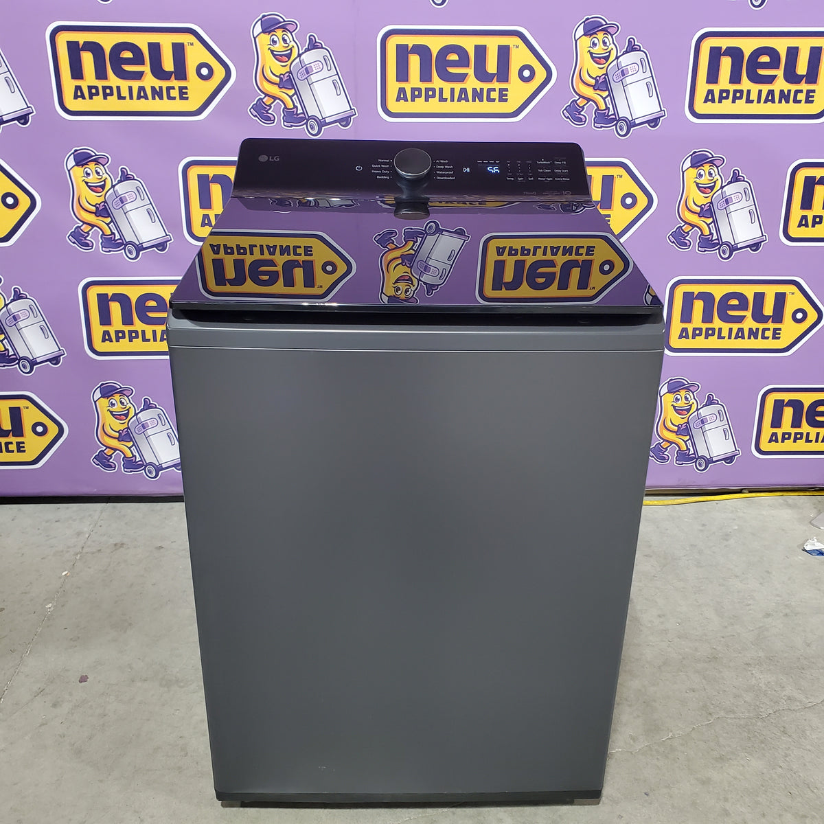 LG 5.5 cu. ft. SMART Top Load Washer in Matte Black with Impeller, Easy Unload and TurboWash3D Technology WT8400CB - Open Box and LG 7.3 cu. ft. Ultra Large Capacity Rear Control Electric Dryer with EasyLoad™ Door DLE8400BE - Scratch & Dent (Minor)
