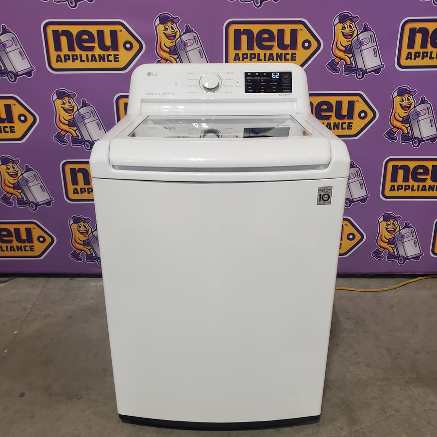LG 4.5-cu ft High Efficiency Impeller Top-Load Washer ENERGY STAR in White WT7060CW - Certified Refurbished and LG 7.3 cu. ft. Ultra Large Capacity Smart wi-fi Enabled Rear Control Gas Dryer with EasyLoad™ Door DLG7401WE - Certified Refurbished