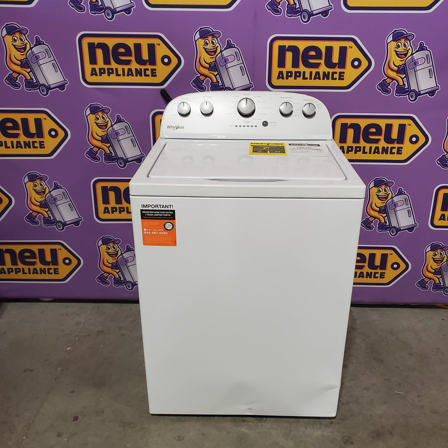 Whirlpool Top Load 3.5 Cu. Ft. Washer with Deep Water Wash Option WTW4816FW - Scratch & Dent (Major) and Whirlpool Vented 7.0 Cu. Ft. Electric Dryer WED4815EW - Scratch & Dent (Minor)