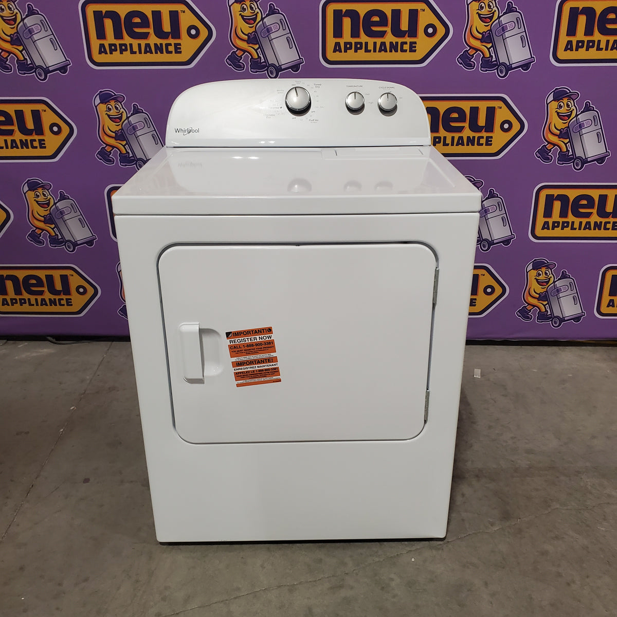 Whirlpool White Electric Extra Large 7.0 Cu. Ft. Dryer with Wrinkle Shield 22421771 - WED4815EW - Scratch & Dent (Minor)