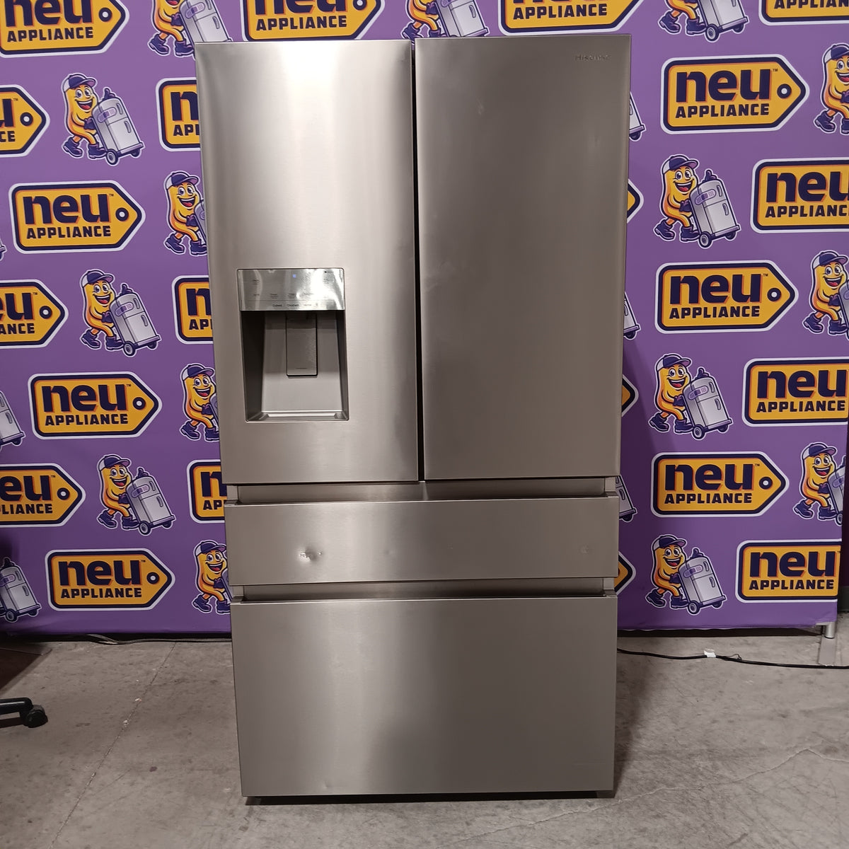 Hisense PureFlat 25.6-cu ft 4-Door Smart French Door ENERGY STAR Refrigerator in Stainless Steel with Ice Maker, Water and Ice Dispenser HRM260N6TSE - Scratch & Dent (Minor)