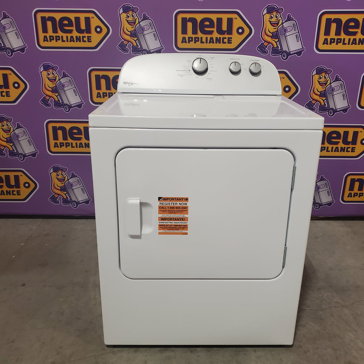 Whirlpool White Electric Extra Large 7.0 Cu. Ft. Dryer with Wrinkle Shield 22421740 - WED4815EW - Scratch & Dent (Minor)