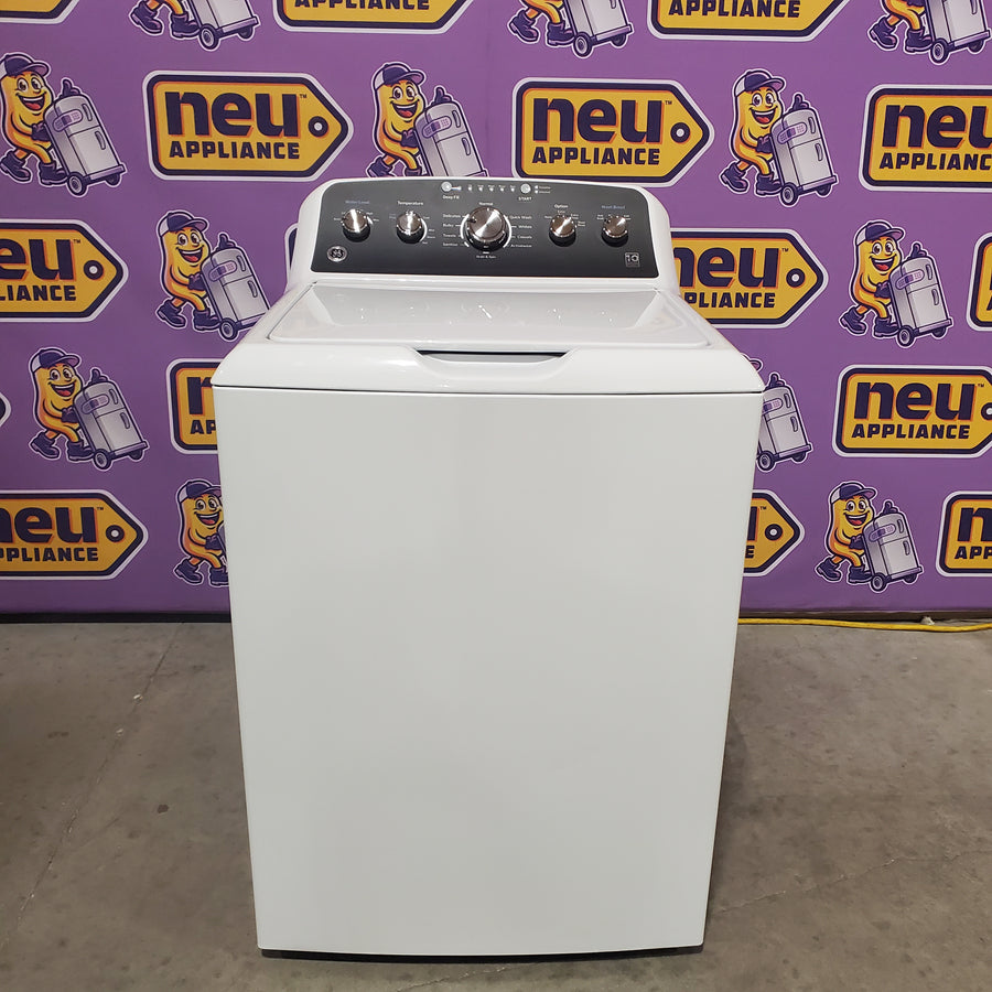 GE® 4.5 cu. ft. Capacity Washer with Stainless Steel Basket GTW485ASWWB - Scratch & Dent (Minor) and GE® 7.2 cu. ft. Capacity Electric Dryer with Up To 120 ft. Venting and Extended Tumble GTD48EASWWB - Certified Refurbished