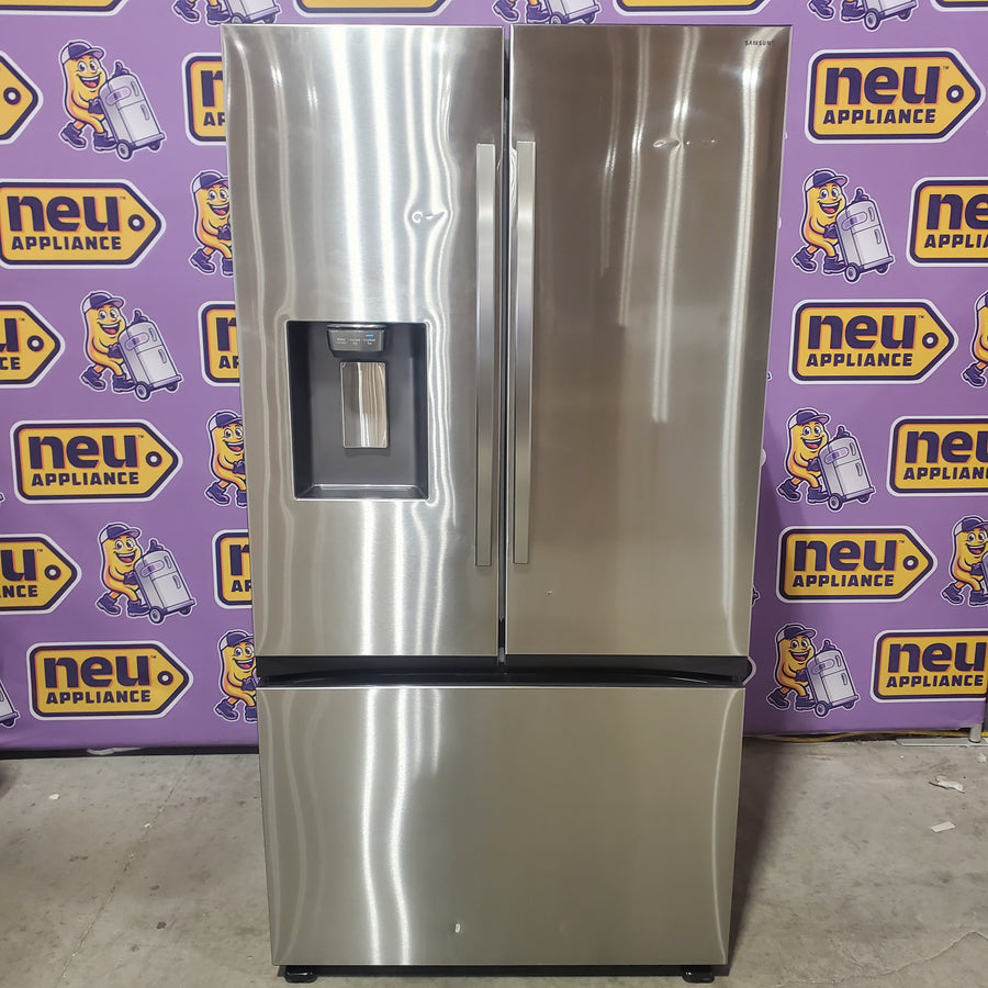 Samsung Bespoke AI Counter-Depth Sphere Ice 26-cu ft 36-in Wide French Door Refrigerator with Dual Ice Maker (Fingerprint Resistant Stainless Steel) ENERGY STAR Certified RF70F27SER - Scratch & Dent (Moderate)