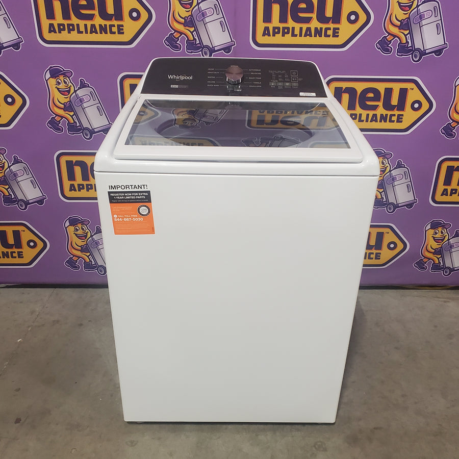 Whirlpool Top Load 4.7 Cu. Ft. Washer in White with 2-in-1 Removable Agitator WTW5057LW - Open Box and Whirlpool 7.0 cu. ft. Electric Dryer with Hamper Door WED5010LW - Scratch & Dent (Minor)