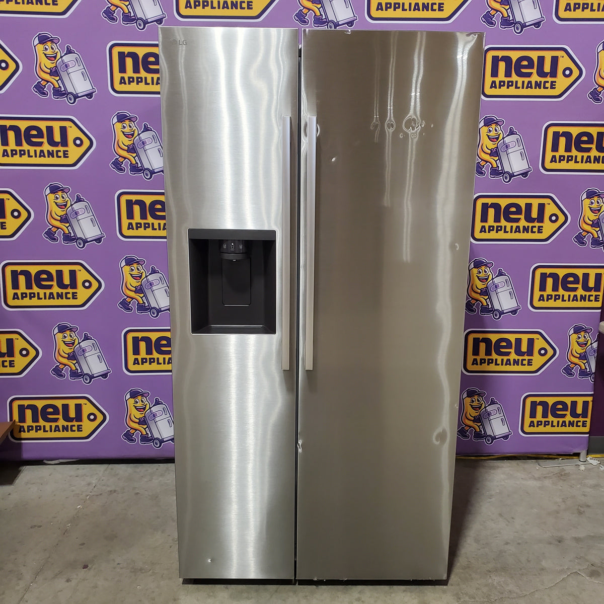 LG 27 cu. ft. Standard-Depth, Side-by-side Refrigerator, with Ice and Water and Bar Handle Design LS27T3230S - Scratch & Dent (Major)