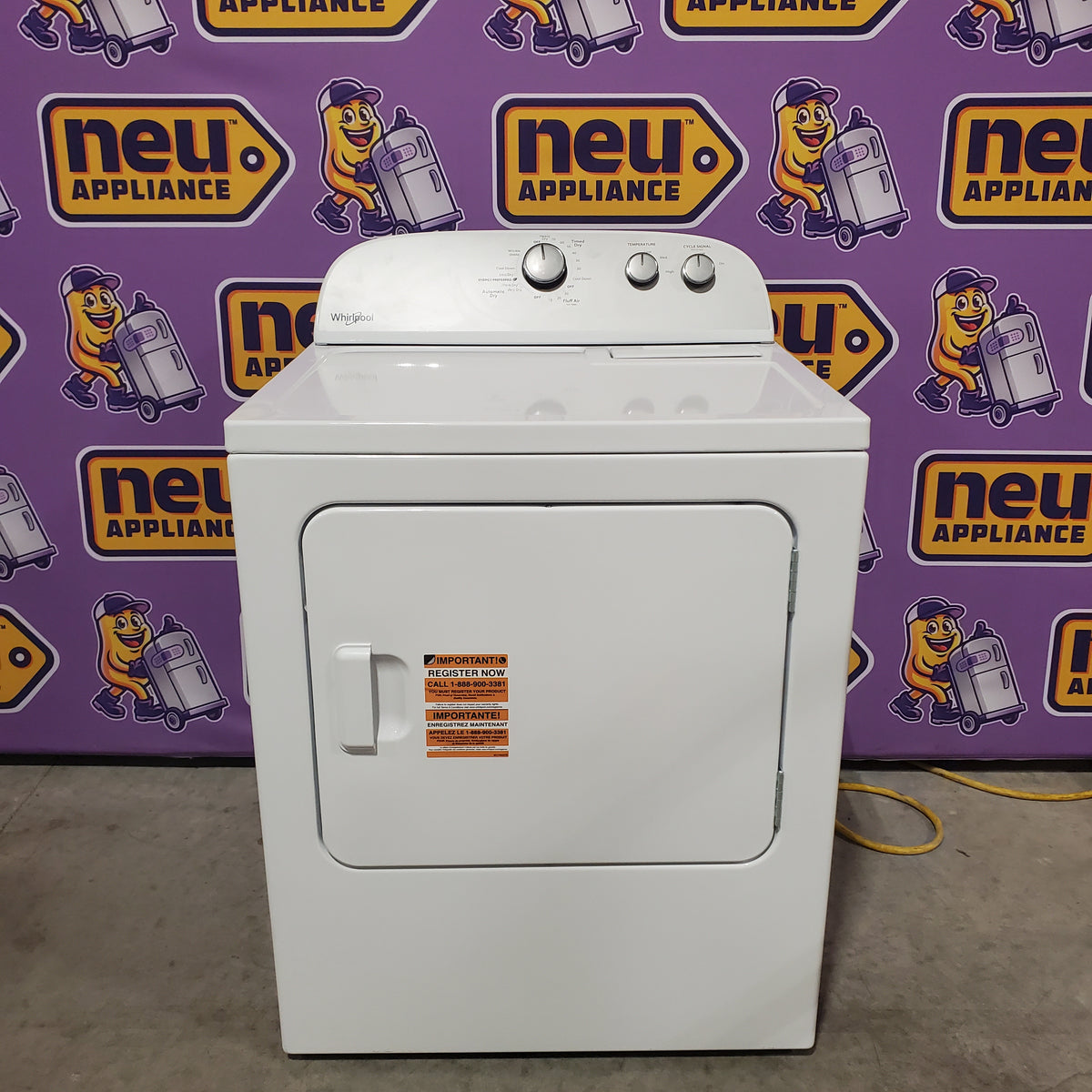 Whirlpool White Electric Extra Large 7.0 Cu. Ft. Dryer with Wrinkle Shield 22421741 - WED4815EW - Scratch & Dent (Minor)