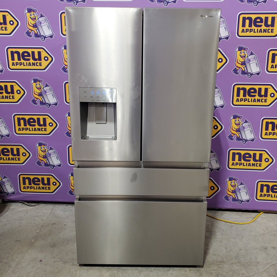 Hisense PureFlat 25.6-cu ft 4-Door Smart French Door ENERGY STAR Refrigerator in Stainless Steel with Ice Maker, Water and Ice Dispenser HRM260N6TSE - Scratch & Dent (Minor)