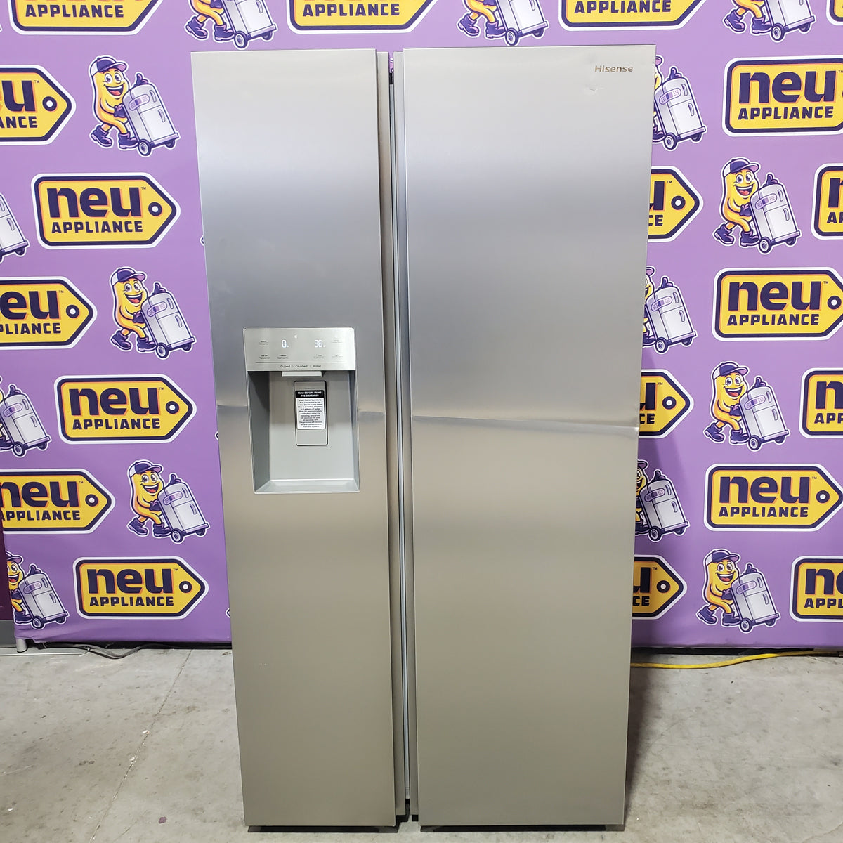 Hisense 29.1 cu. ft. Standard Depth Side by Side Refrigerator Stainless Steel HRS290P5FSE - Scratch & Dent (Moderate)