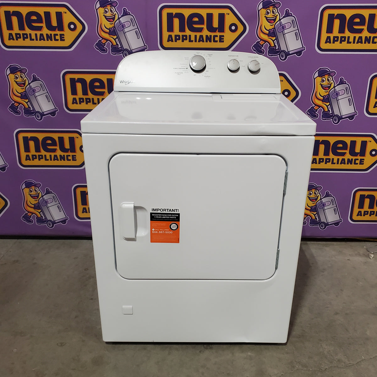 Whirlpool White Gas 7.0 Cu. Ft. Vented Dryer with Wrinkle Shield Option and AutoDry Drying System WGD4815EW - Scratch & Dent (Moderate)