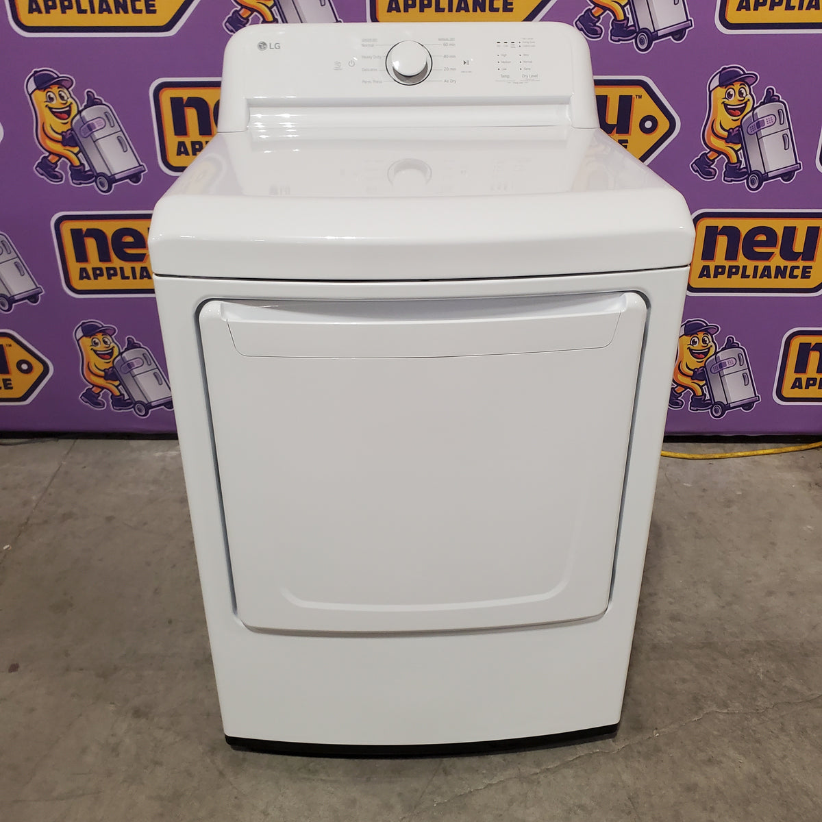LG 7.3 Cu. Ft. Electric Rear Control Ultra Large Capacity Dryer in White with Sensor Dry 22421757 - DLE6100W - Scratch & Dent (Minor)