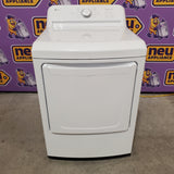 LG 7.3 Cu. Ft. Electric Rear Control Ultra Large Capacity Dryer in White with Sensor Dry 22421757 - DLE6100W - Scratch & Dent (Minor)