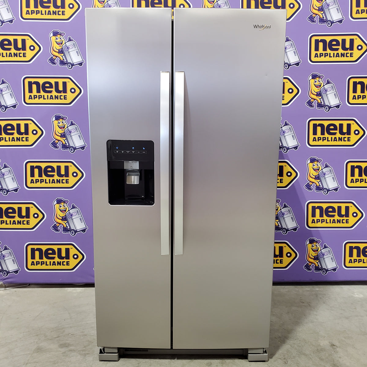 Whirlpool 24 cu ft Capacity Side By Side Refrigerator with Ice and Water Dispenser in Fingerprint Resistant Stainless Steel 22221424 - WRS315SDHZ - Scratch & Dent (Minor)