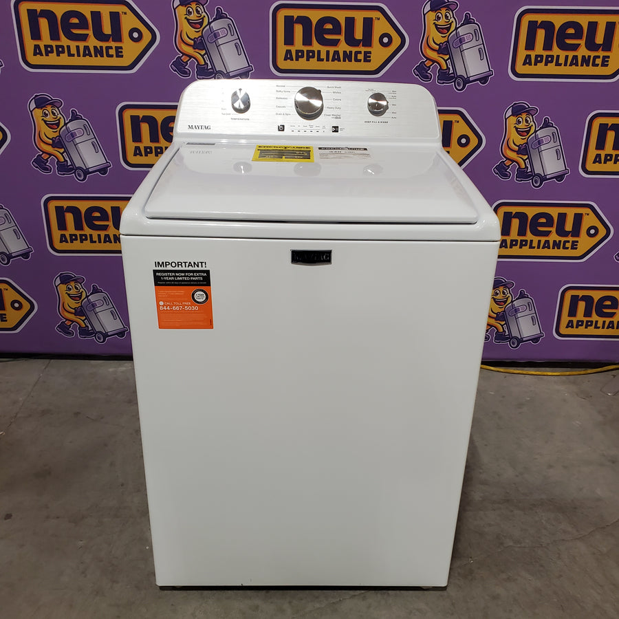 Maytag 4.5 cu. ft. Capacity Top Load Washer with Power™ Agitator and Deep Fill MVW4505MW - Open Box and Maytag 7.0 cu. ft. Capacity Top Load Electric Wrinkle Prevent Dryer 16288 - MED4500MW - Open Box
