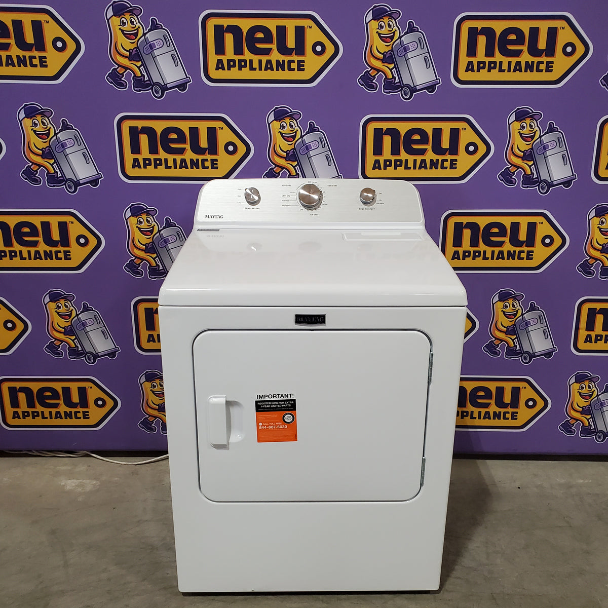 MayTag 7.0 cu. ft. Top Load Electric Wrinkle Prevent Dryer MED4500MW - Scratch & Dent (Minor)