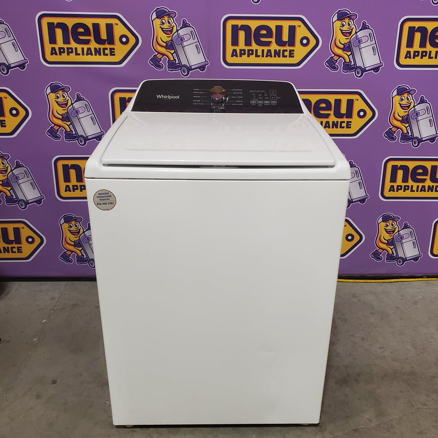 Whirlpool 4.5 Cu. Ft. Top Load Agitator Washer with Built-In Faucet WTW5015LW - Certified Refurbished and Whirlpool Top Load Style Electric Moisture Sensing 7.0 Cu. Ft. Dryer with Steam WED5050LW - Scratch & Dent (Minor)