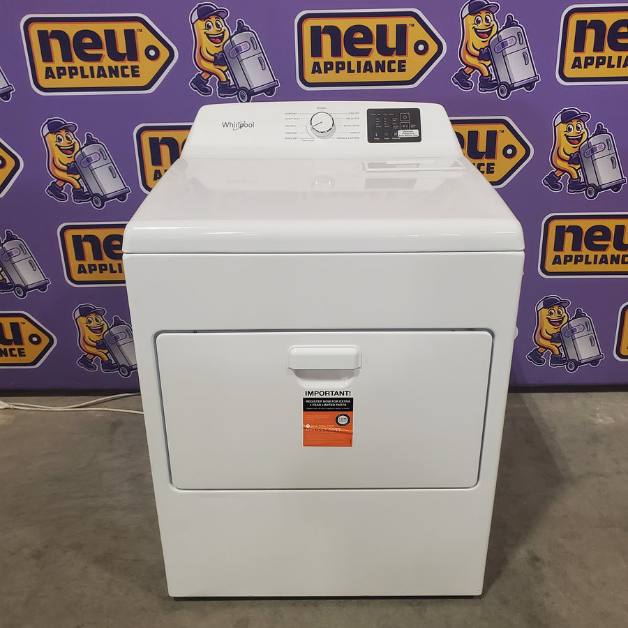 Whirlpool 4.2-4.3 Cu. Ft. Top Load Washer with 2-in-1 Removable Agitator and Soft Close Glass Lid WTW4307SW - Scratch & Dent (Minor) and Whirlpool 7.0 cu. ft. Electric Dryer with Adaptive Dry and Wrinkle Shield™ Option WED4307SW - Scratch & Dent (Minor)