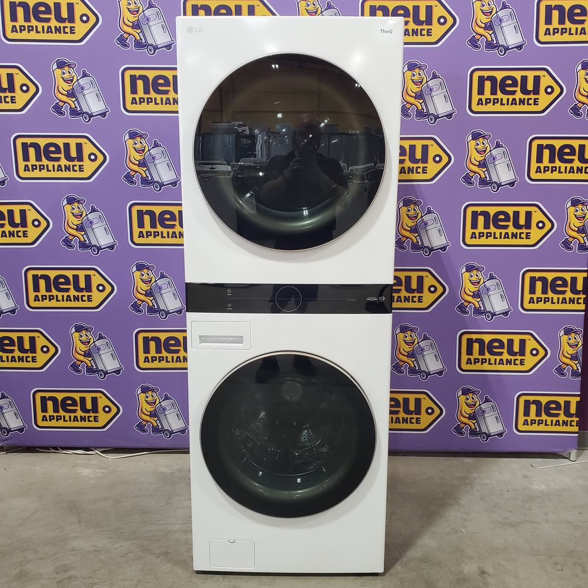 LG Front Load Wash Tower with Center Control 4.5 Cu. Ft. Washer and 7.4 Cu. Ft. Dryer WKE100HWA - Open Box