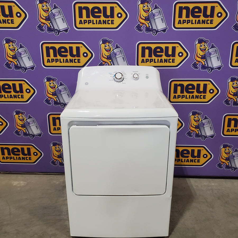 GE® 4.2 cu. ft. Capacity Washer with Stainless Steel Basket GTW335ASNWW - Certified Refurbished and GE 6.2 cu. ft. Capacity Electric Dryer with Up To 120 ft. Venting and Shallow Depth GTD33EASKWW - Certified Refurbished
