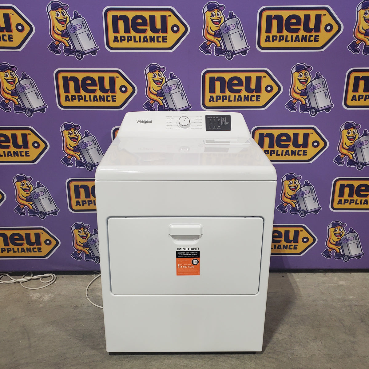 Whirlpool 7.0 cu. ft. Electric Dryer with Adaptive Dry and Wrinkle Shield™ Option WED4307SW - Scratch & Dent (Minor)