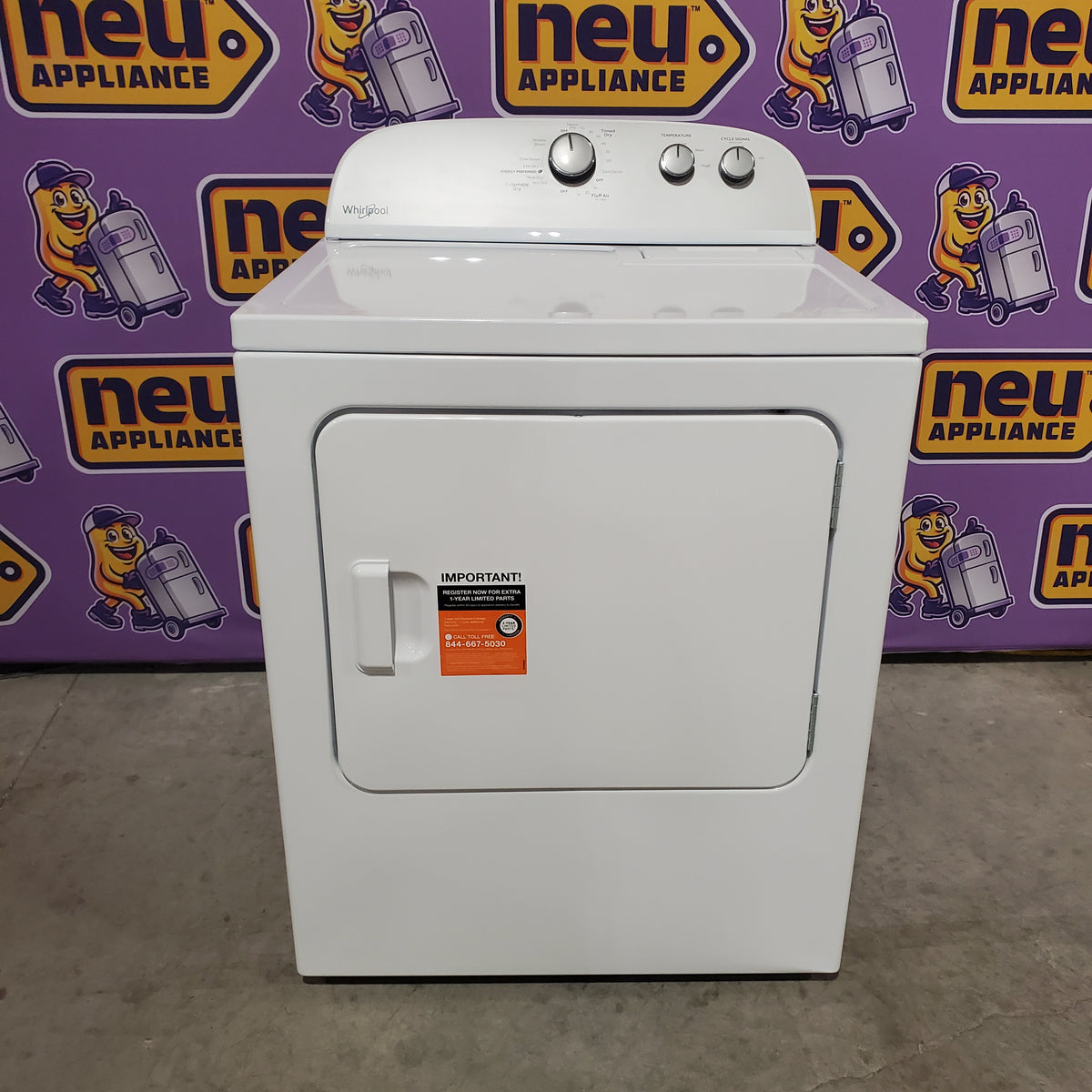 Whirlpool White Electric Extra Large 7.0 Cu. Ft. Dryer with Wrinkle Shield 22421743 - WED4815EW - Open Box