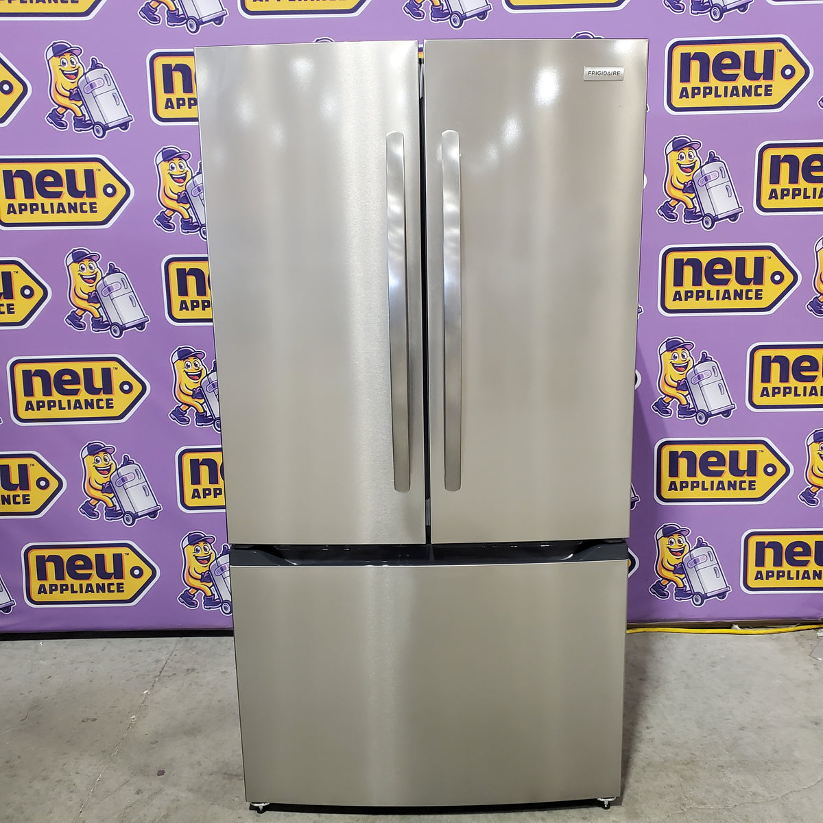 Frigidaire Counter-Depth 19.9-cu ft 35-in Wide French Door Refrigerator with Ice Maker ENERGY STAR Certified in Stainless Steel FRFG201LAV - Open Box