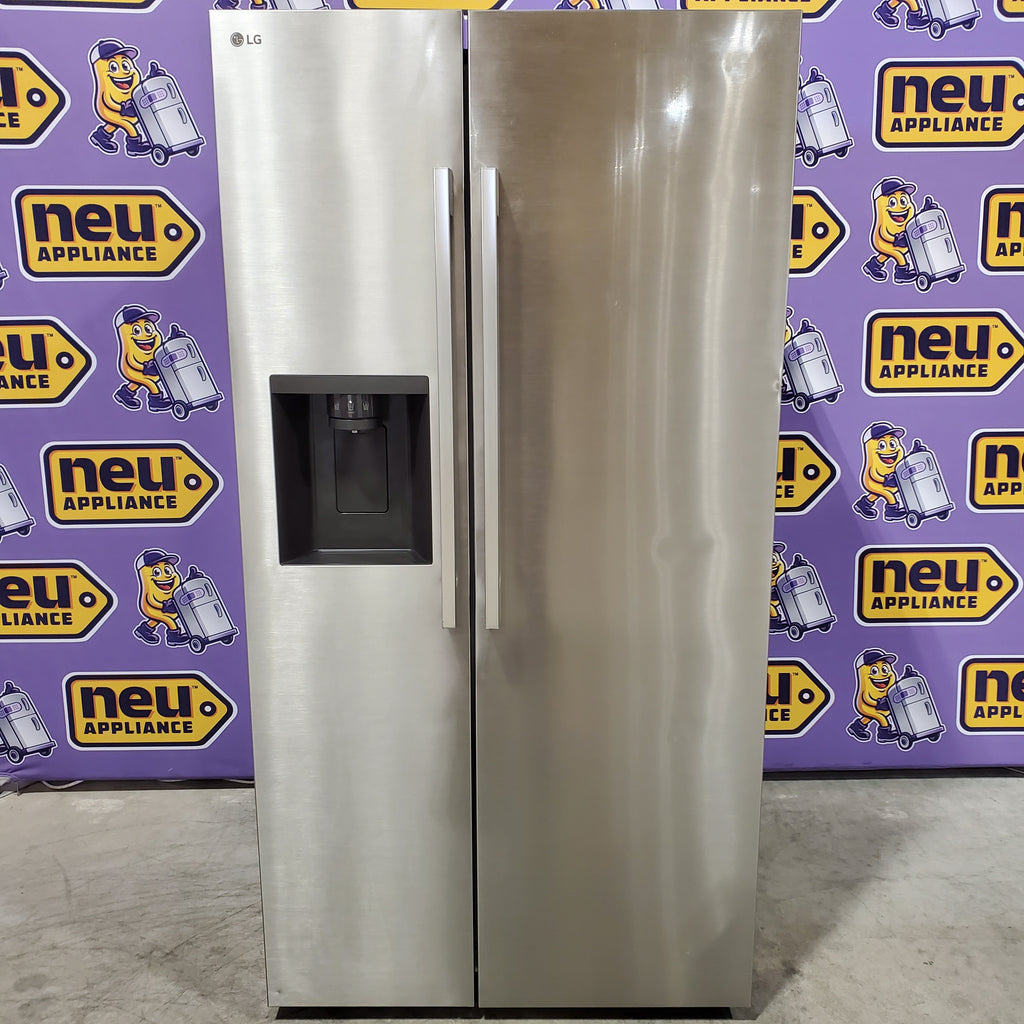 LG 27 cu. ft. Standard-Depth, Side-by-side Refrigerator, with Ice and Water and Bar Handle Design 22137391 - LS27T3230S - Scratch & Dent (Moderate)