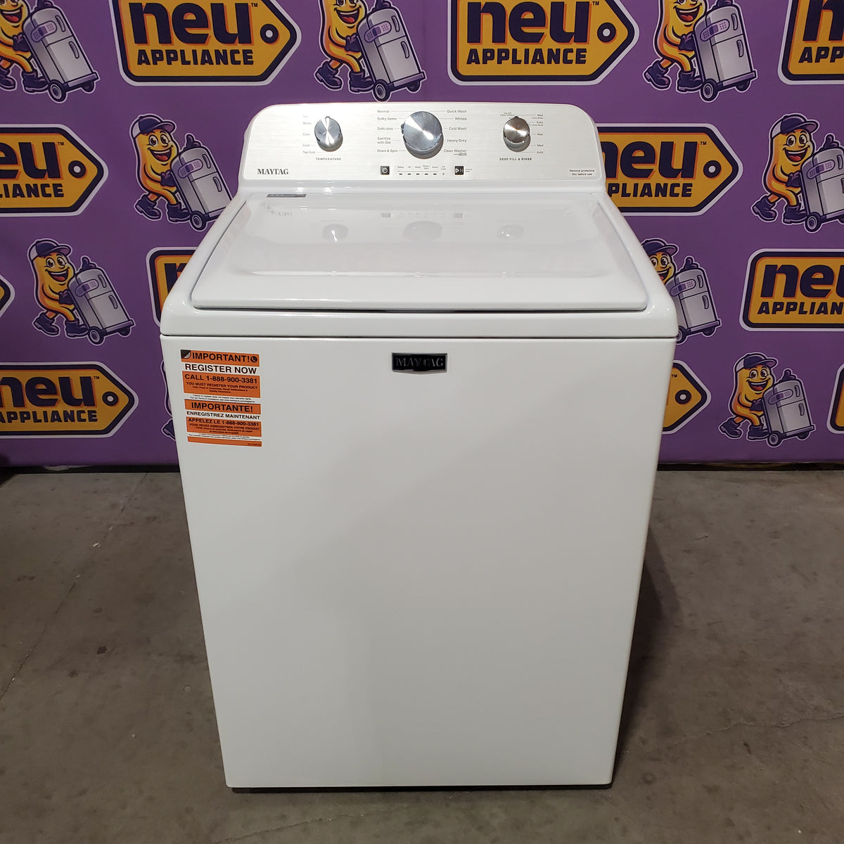 Maytag 4.2 Cu. Ft. Capacity Top Load Washer in White MTW4205SW - Open Box
