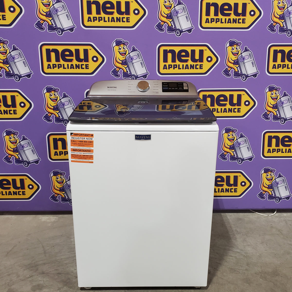 Maytag 5.2 Cu. Ft. Top Load Agitator Washer with Extra Power and Smart Appliance 22121500 - MTW6205RW - Open Box