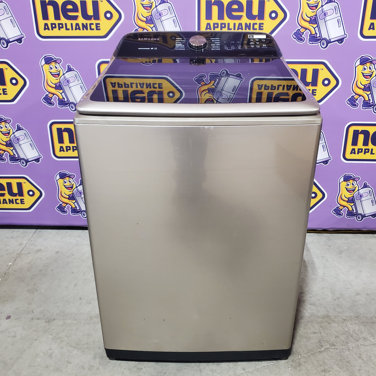 Samsung 5.0 cu. ft. High Efficiency Top Load Washer with Active WaterJet in Champagne WA50T5300AC - Certified Refurbished