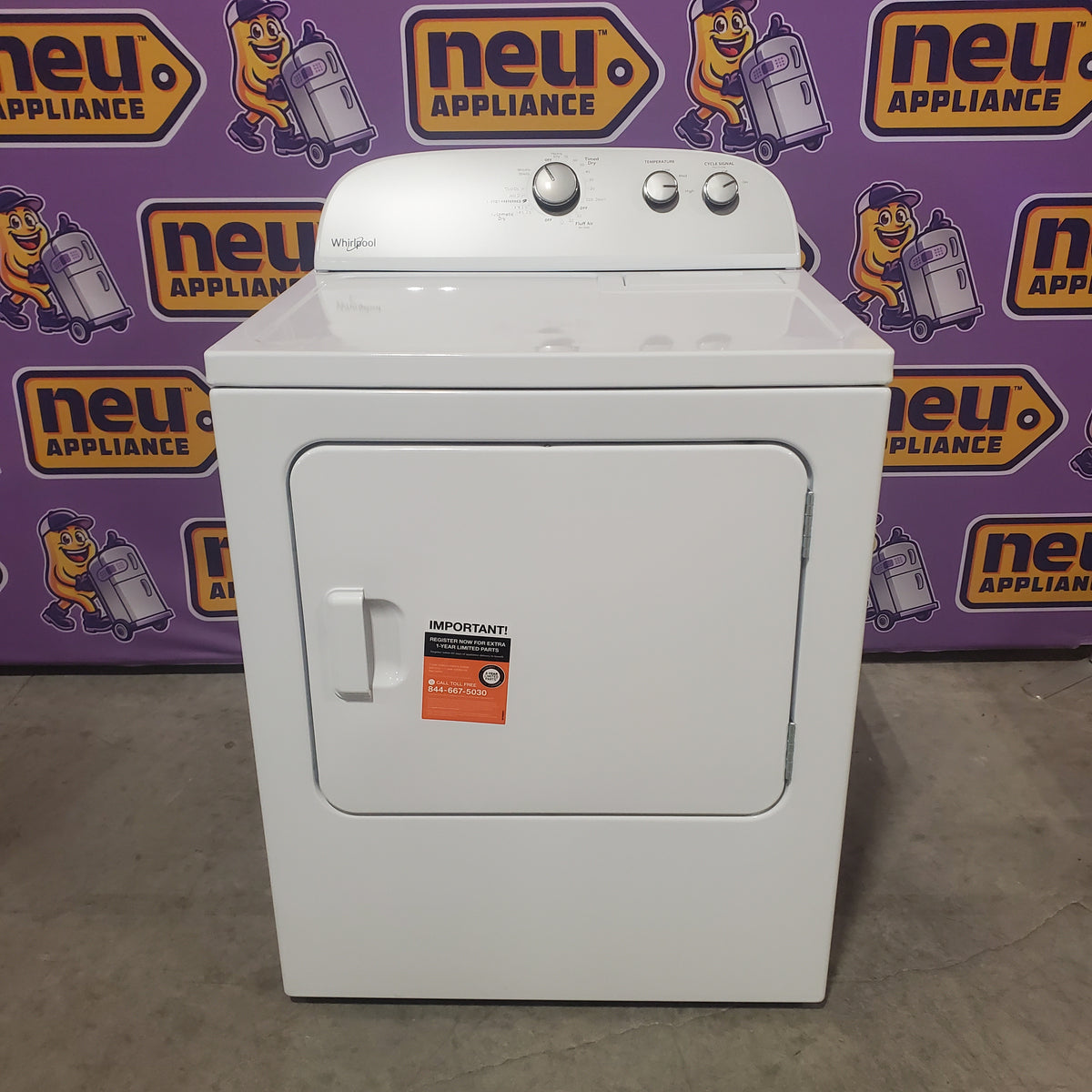 Whirlpool White Electric Extra Large 7.0 Cu. Ft. Dryer with Wrinkle Shield 22142789 - WED4815EW - Open Box