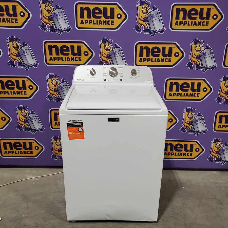 Maytag 4.5 cu. ft. Capacity Top Load Washer with Power™ Agitator and Deep Fill MVW4505MW - Scratch & Dent (Moderate) and Maytag 7.0 cu. ft. Capacity Top Load Electric Wrinkle Prevent Dryer MED4500MW - Scratch & Dent (Minor)