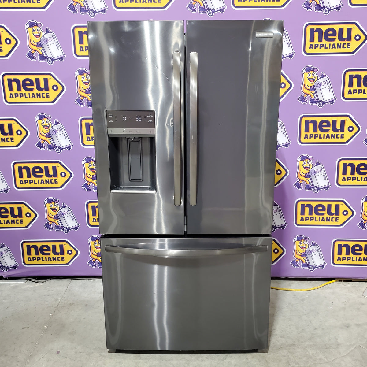 Frigidaire 28 Cu. Ft. Standard-Depth French Door Refrigerator in Black Stainless Steel FRFS2823AD - Scratch & Dent (Moderate)
