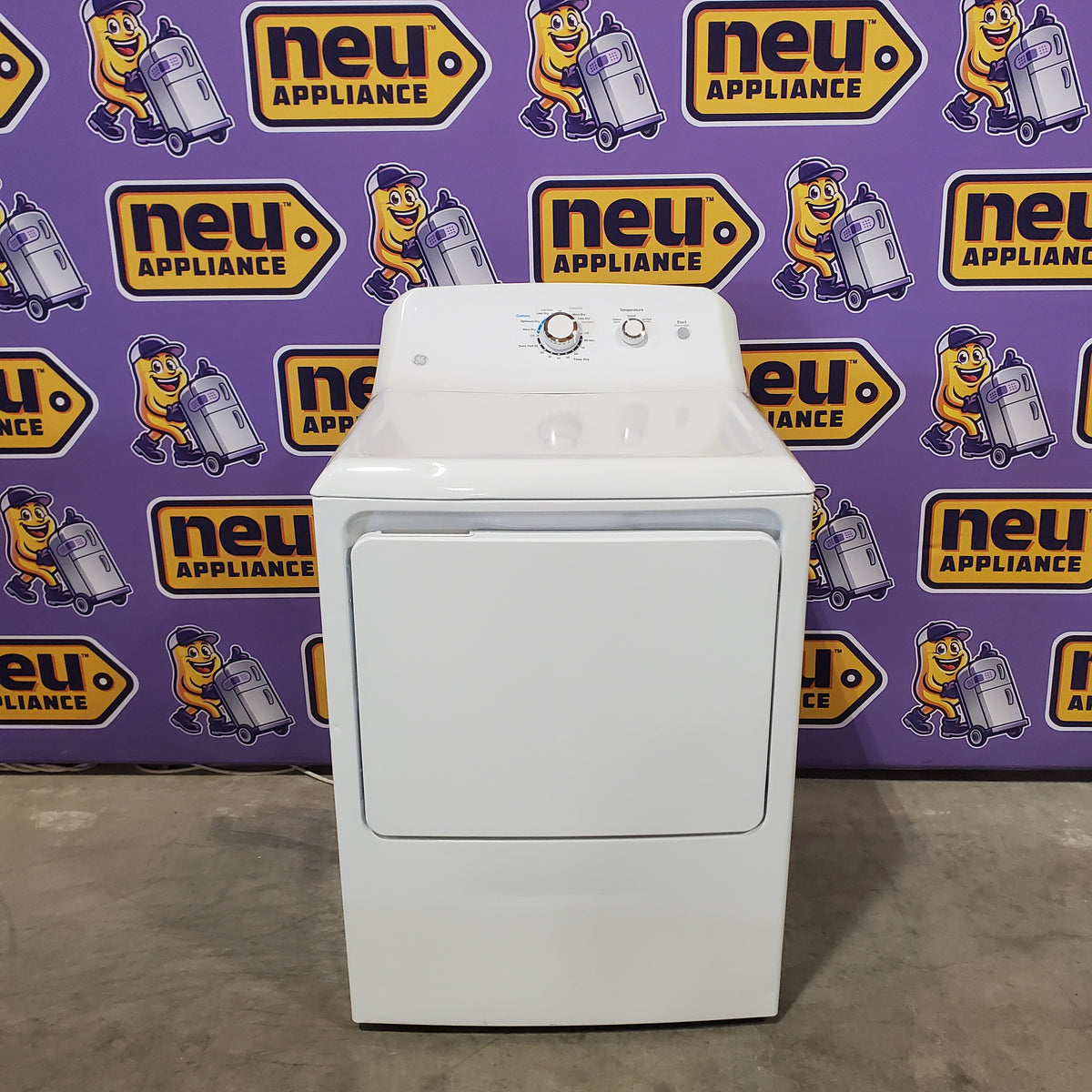 GE White Electric 6.2 Cu. Ft. Capacity Dryer with Shallow Depth and Up to 120 Ft. Venting Capability GTX33EASKWW - Certified Refurbished