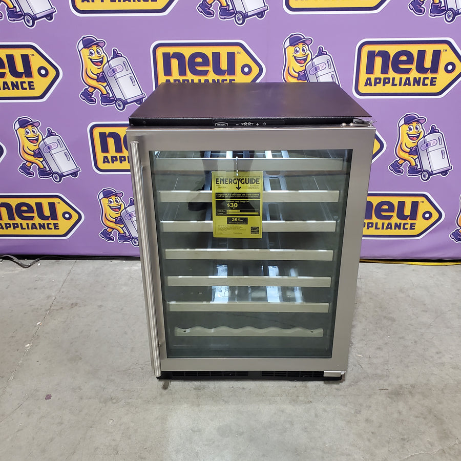 Marvel 24 Inch Built-In Wine Cooler with 54 Bottle Capacity, Smooth-Glide Shelf, Dual Pane Glass Door, and LED Interior Lighting MLWC124-SG01A - Scratch & Dent (Minor)
