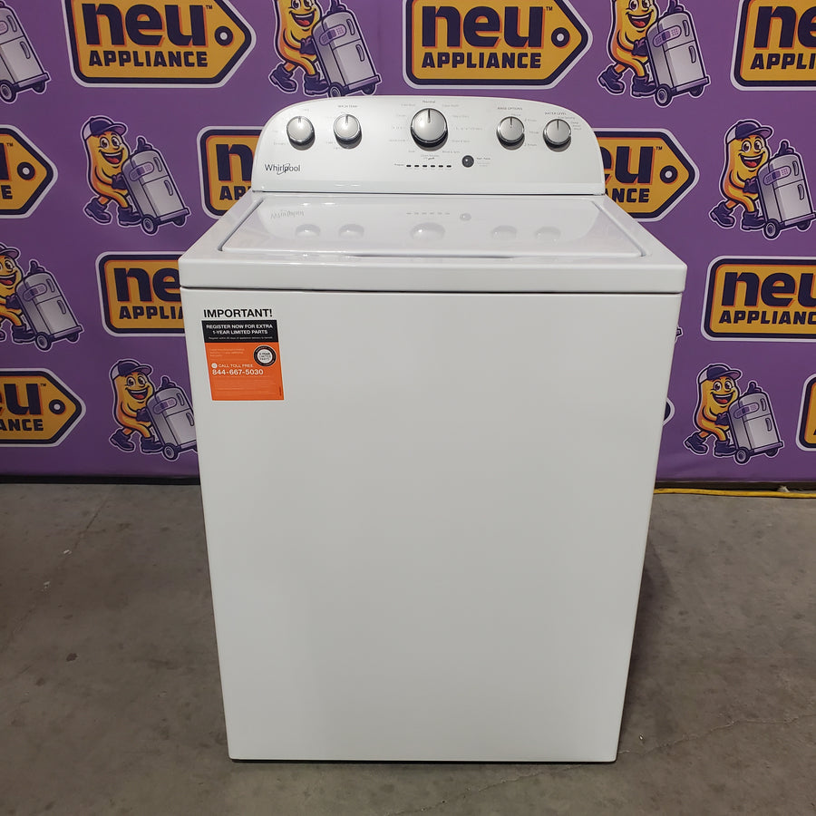 Whirlpool Top Load 3.5 Cu. Ft. Washer with Deep Water Wash Option WTW4816FW - Open Box and Whirlpool Vented 7.0 Cu. Ft. Electric Dryer WED4815EW - Scratch & Dent (Minor)