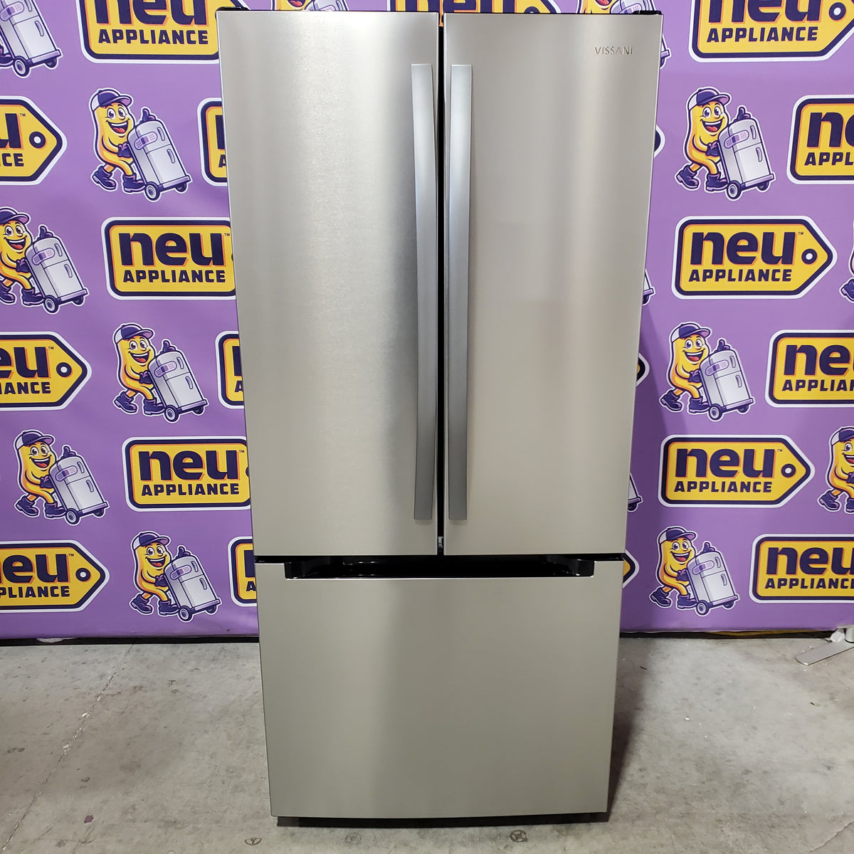 Vissani 30 in. 18.4 cu. ft. Standard-Depth French Door Bottom Freezer Refrigerator in Fingerprint Resistant Stainless Steel Look MDFDBM18SS6 - Scratch & Dent (Minor)