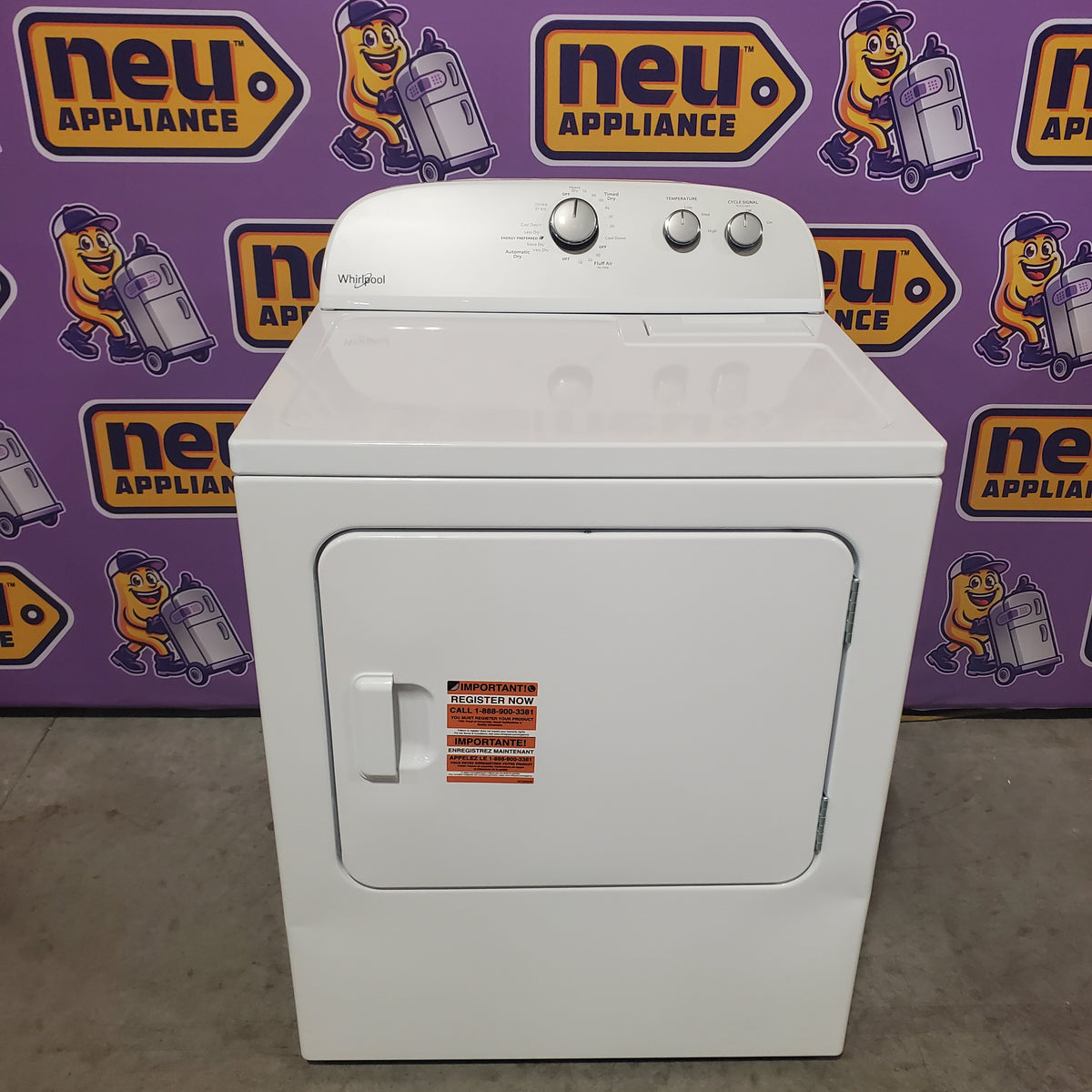 Whirlpool White Electric Extra Large 7.0 Cu. Ft. Dryer with Wrinkle Shield WED4815EW - Scratch & Dent (Minor)