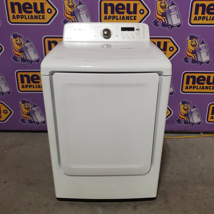 Samsung 4.5-cu ft High Efficiency Impeller Medium Top-Load Washer in White WA45T3400AW - Certified Refurbished and Samsung 7.2-cu ft Electric Dryer in White DV400EWHDWR - Certified Refurbished