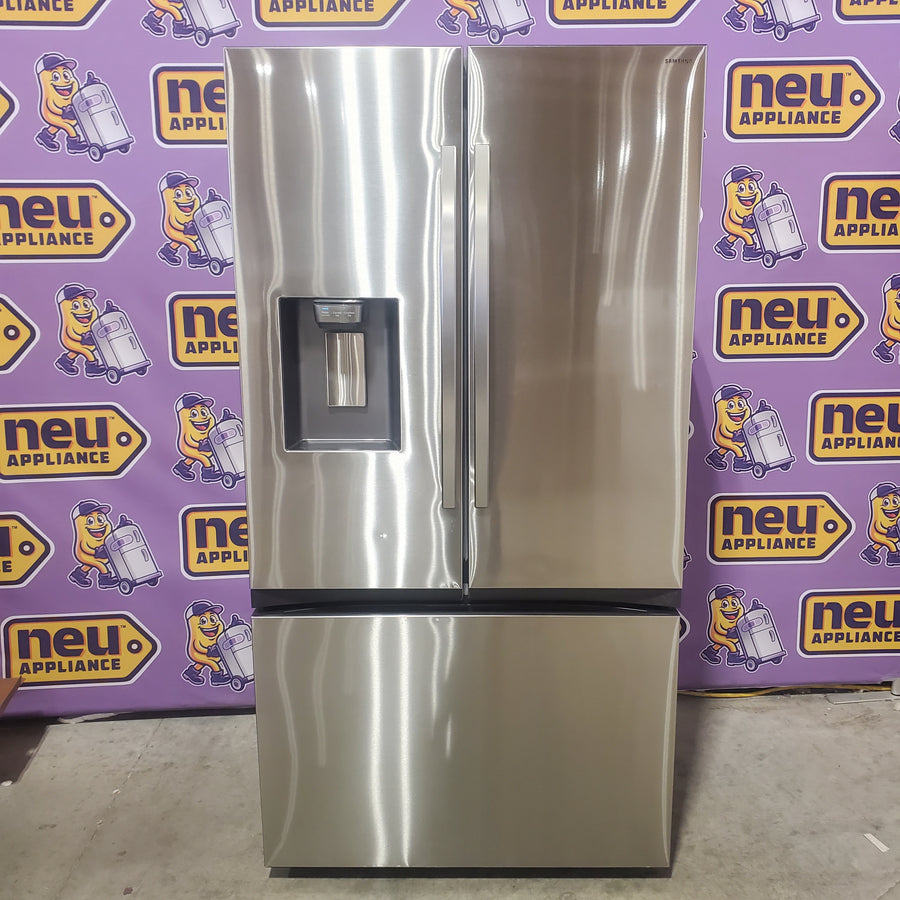 Samsung Bespoke AI Counter-Depth Sphere Ice 26-cu ft 36-in Wide French Door Refrigerator with Dual Ice Maker (Fingerprint Resistant Stainless Steel) ENERGY STAR Certified RF70F27SER - Scratch & Dent (Moderate)