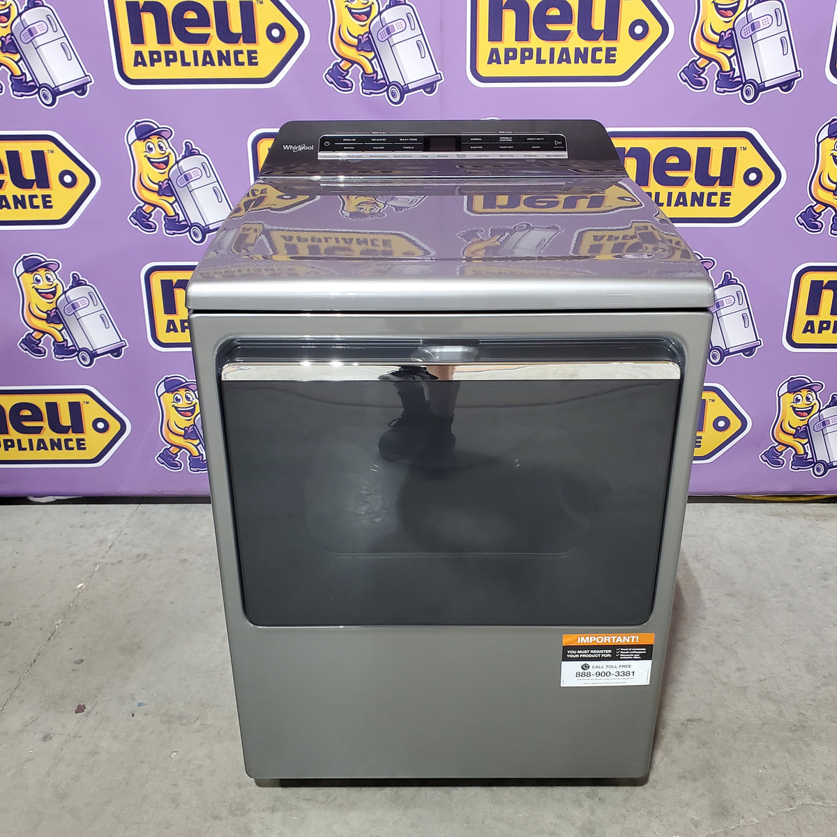 Whirlpool Top Load Electric 7.4 Cu. Ft. Dryer with Advanced Moisture Sensing and Wrinkle Shield Technology WED8127LC - Open Box