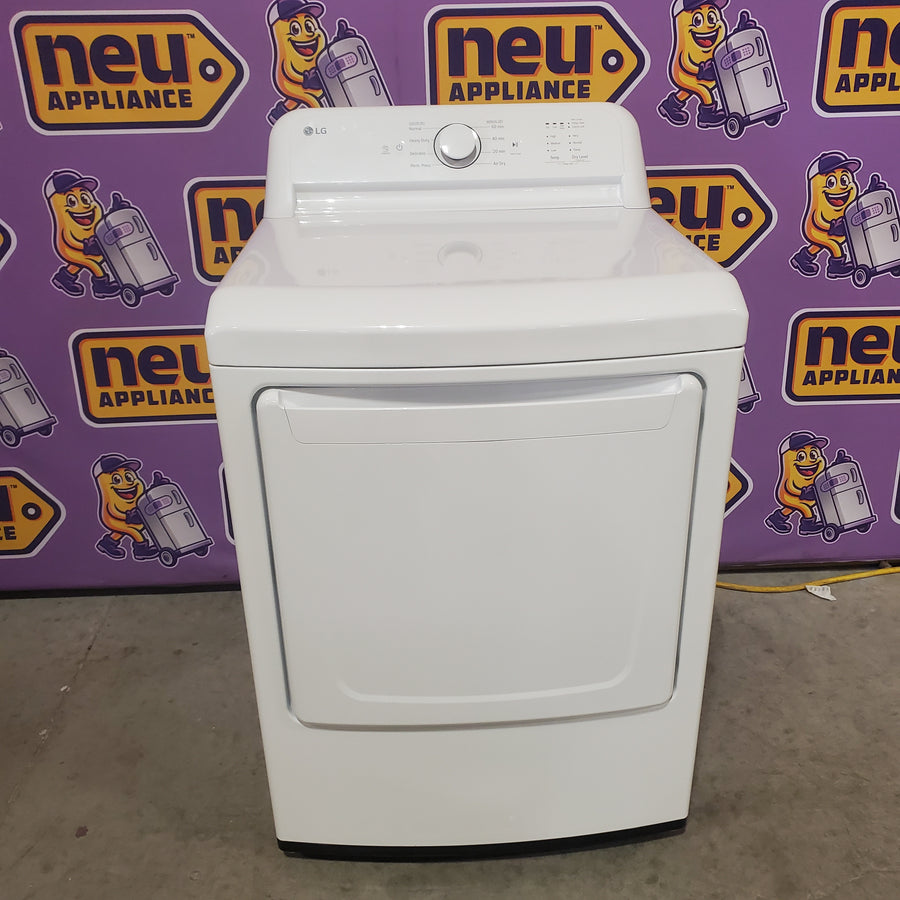 LG Top Load 4.1 Cu. Ft. Washer with TurboDrum Technology in White WT6105CW - Scratch & Dent (Minor) and LG 7.3 Cu. Ft.  Electric Rear Control Ultra Large Capacity Dryer in White with Sensor Dry DLE6100W - Open Box