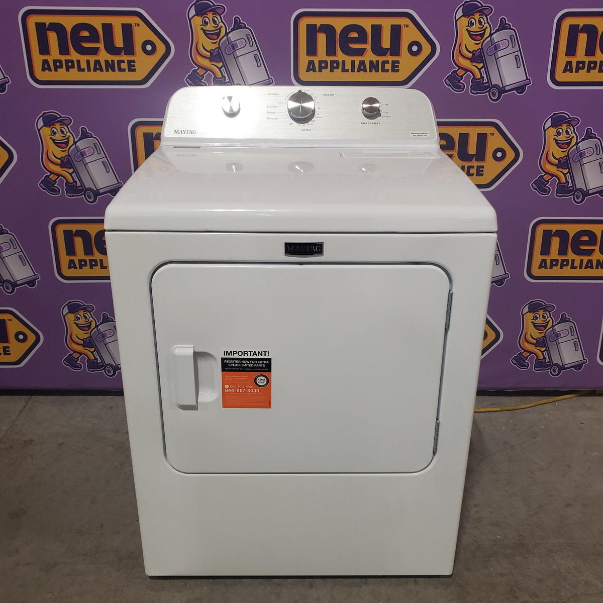 MayTag 7.0 cu. ft. Top Load Electric Wrinkle Prevent Dryer MED4500MW - Scratch & Dent (Minor)